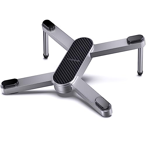 YICOSUN New Concept Laptop Stand - Adjustable Ergonomic Aluminum Riser for MacBook Pro/Air up to 15.6” - Foldable & Portable Computer Stand for Desk, Students, Office, Travel, Gaming - Silver - color: Silver