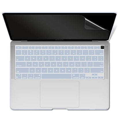 IBENZER Compatible with New MacBook Air 13 inch case 2022 2021 2020 M1 A2337 A2179 A1932, Hard Shell Case&Keyboard Cover&Screen Film for Mac Air 13 with Touch ID (2018-2022), Sierra Blue,AT13SIBL+2 - color: Sierra Blue
