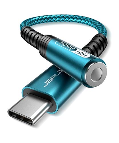 JSAUX USB Type C to 3.5mm Female Headphone Jack Adapter, USB C to Aux Audio Dongle Cable Cord Compatible with iPhone 17 Pro Max/16 Pro/15, Samsung Galaxy S24/S23/S22 Ultra, iPad Pro, Pixel 9/8-Green - color: Green, size: 1 x 0.6ft