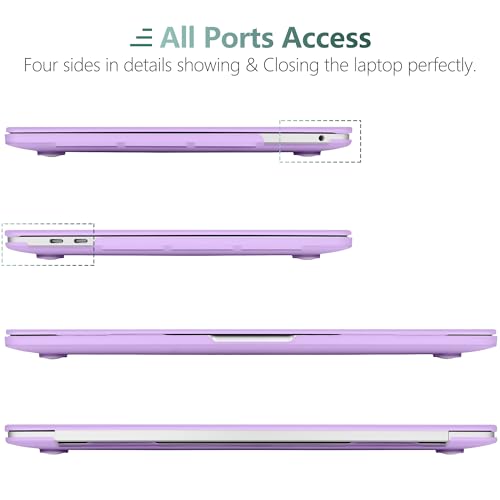 for MacBook Pro 13 inch Case 2023 2022 2021 2020 Release Model: A2338 M2/M1 A2289 A2251 with Touch Bar & Touch ID, Frosted Matte Plastic Hard Shell Case & Keyboard Cover, Purple - color: Purple