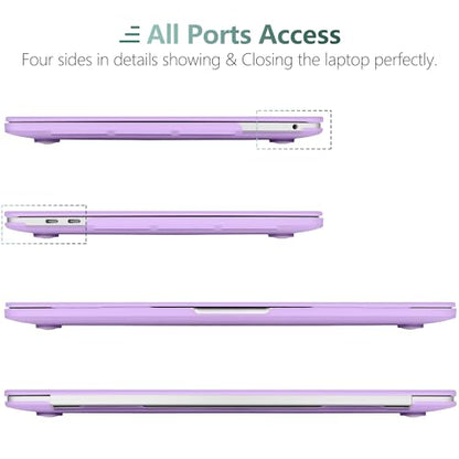 for MacBook Pro 13 inch Case 2023 2022 2021 2020 Release Model: A2338 M2/M1 A2289 A2251 with Touch Bar & Touch ID, Frosted Matte Plastic Hard Shell Case & Keyboard Cover, Purple - color: Purple