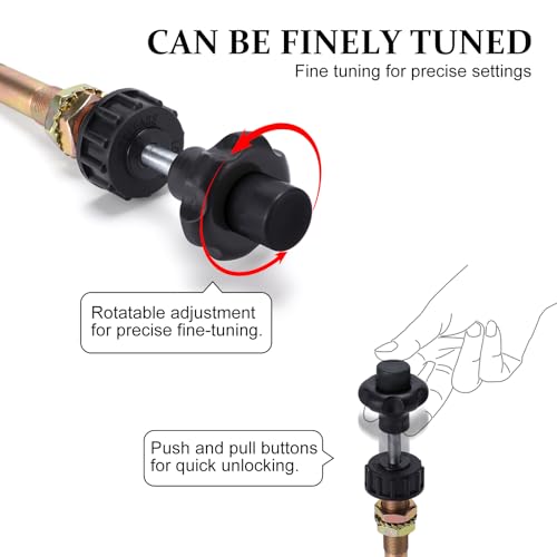 10FT Heavy Duty Vernier Adjustable Lock Control Cable, Part Number VCGTX10, Locking Adjustable Control Cable, Black Knob