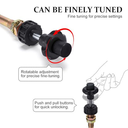 10FT Heavy Duty Vernier Adjustable Lock Control Cable, Part Number VCGTX10, Locking Adjustable Control Cable, Black Knob