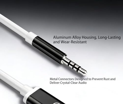 3.5mm Male to USB-C Female Audio Adapter, USB C to Auxiliary Audio Dongle, Headphone Jack Auxiliary Adapter Compatible with MP3s, Tablets, CD Players, Laptops, Headphones and Smartphones (11.5CM)