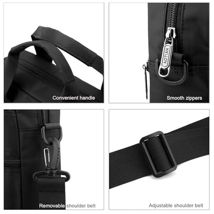natyrlpog Men's 14-inch Laptop Shoulder Bag Nylon, Messenger Bag Business Waterproof Casual Black, Large Crossbody for Work Travel Outdoor