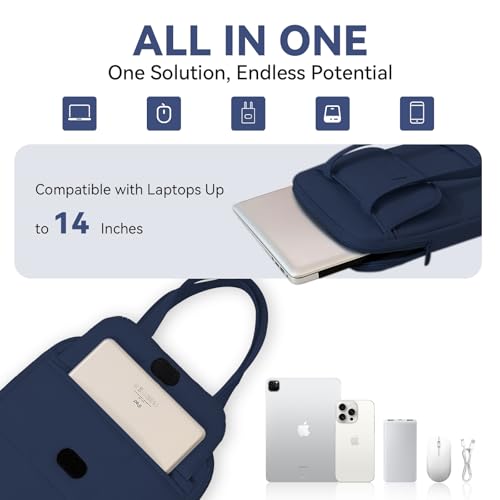 Puffy Laptop Sleeve for MacBook Pro/Air M4/M3/M2/M1 (2024-2019), iPad Pro/Air/Mini - color: Navy Blue