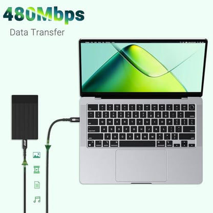 240W USB c to USB C Cable(3.3ft,2packs) 48V5A Fast Charging USB Cable | usb c to c cable，usb PD 4.0 charging cord Compatible with iPhone 17/16 Pro Max, MacBook,eGPU Docking GaN SSD - size: 3.3ft