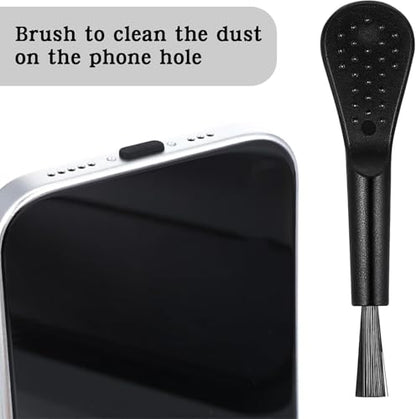 USB C Plug Cover Dust Plug, Black, Silicone, 20 Pcs | Type C Port Protection Cap, With Plastic Cleaning Brush, For Most Type C Mobile Phone Tablet, Anti Dust