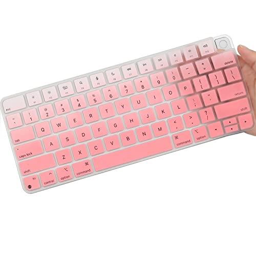 Keyboard Cover for Apple 2024/2023/2021 iMac All-in-One Desktop Keyboard, iMac 24 Inch with M4 /M3 /M1 Chip & Apple Magic Keyboard A3118 A2449 A2450 MK293LL/A MK2A3LL/A, Magic Keyboard 3 - color: GradualPink