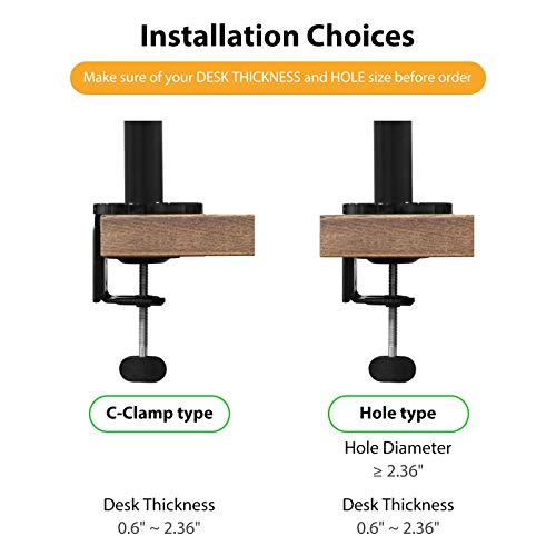 Viozon Laptop/Notebook/Projector Mount Stand, Height Adjustable Single Arm Mount Support 12-17 inch Laptop/Notebook/Tablet, Free Removable VESA 75X75 and 100X100 for Monitor 17-32 inch.