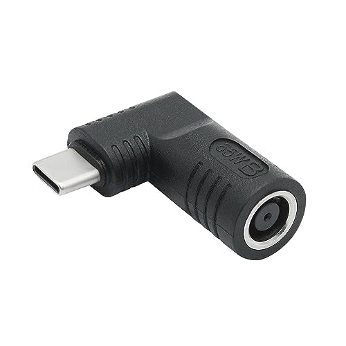 Right Angle DC 7406 to USB C Connector Adapter, 90 Degree PD 65W DC 7.4mm x 0.6mm to USB Type C Male Plug Power Charge Adapter for Laptop, Phone - Black - style: DC 7406 to USB Type c