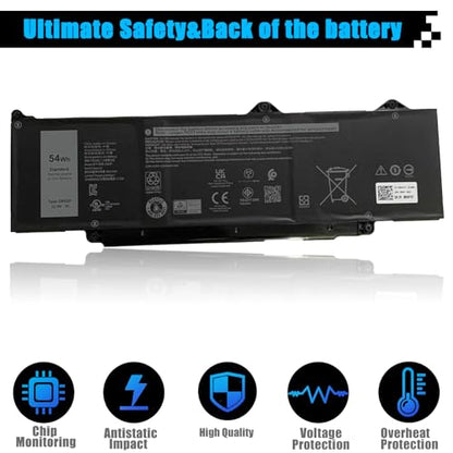 DR02P Laptop Battery Replacement for Dell Latitude 3340 3440 3540 5340 5350 5440 5540 Latitude 3340 5340 5350 2-in-1 Precision 3480 3580 Series R73TC 2X1V9 GTG7N GRWKG KDM9P 0V042N 09HKT5 54Wh - size: 10.35*3.13*0.23 inch DR02P