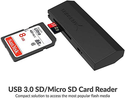 SABRENT SuperSpeed 2 Slot USB 3.0 Flash Memory Card Reader for Windows, Mac, Linux, and Certain Android Systems Supports SD, SDHC, SDXC, MMC/MicroSD, T Flash [Black] (CR-UMSS) - size: SuperSpeed USB 3.0 Reader