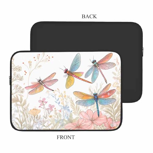 Laptop Sleeve Bag 15.4 15.6 Inch,Dragonfly Retro Flower Tree Garden Protective Polyester Computer Cases Laptop Cover Briefcase Bag Tablet Travel Cover - color: LPS-007
