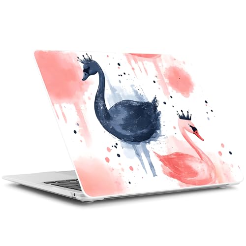 Batianda LumiArt Case for MacBook Pro 13 inch 2022 2020, Crown Swan | Fits Model A2338 M2 M1 A2251 A2289, with Artistic Watercolor Swan Design, Slim Hard Shell For Sister Daughter School College - color: Swan