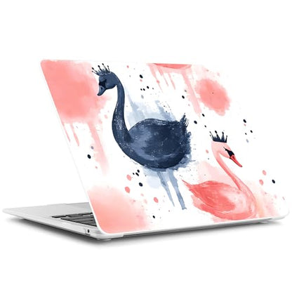 Batianda LumiArt Case for MacBook Pro 13 inch 2022 2020, Crown Swan | Fits Model A2338 M2 M1 A2251 A2289, with Artistic Watercolor Swan Design, Slim Hard Shell For Sister Daughter School College - color: Swan