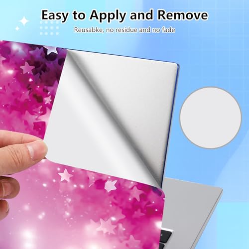 Universal Laptop Skin Sticker Decal for 11.6”12" 13" 13.3" 14" 15" 15.4" 15.6" Reusable Waterproof Scratch-Scratch Resistant Protective Vinyl Laptop Notebook Skin Stickers - Pink Stars and Glitter - color: Pink Stars and Glitter