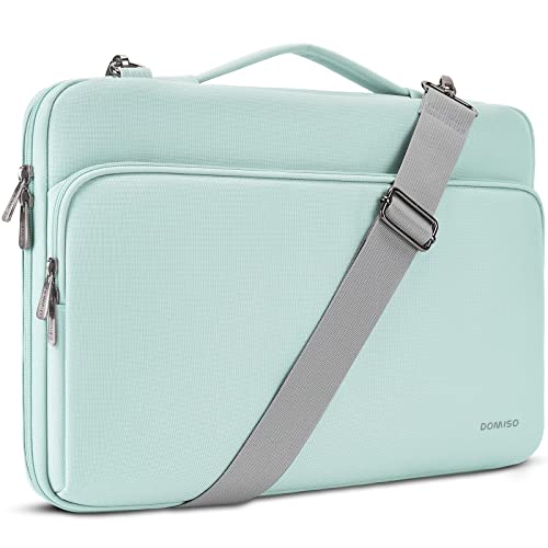 DOMISO 17" Laptop Cover, Messenger Bags Especially Adapted for Holding Laptops, Waterproof Case with Shoulder Strap, Compatible with 17-17.3 inch HP Dell ASUS Lenovo Chromebook, Mint Green - color: Mint Green, size: 17-17.3 inch