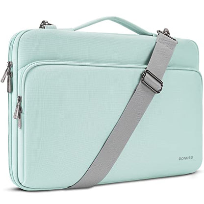 DOMISO 17" Laptop Cover, Messenger Bags Especially Adapted for Holding Laptops, Waterproof Case with Shoulder Strap, Compatible with 17-17.3 inch HP Dell ASUS Lenovo Chromebook, Mint Green - color: Mint Green, size: 17-17.3 inch