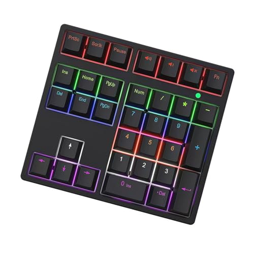 34-Key USB Numeric Keypad with Big Print Letters, Portable Number Pad for Laptop Home Accounting Quiet Typing - color: Black