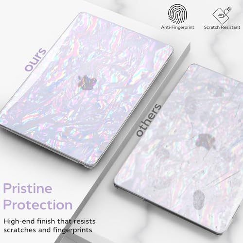 B BELK Compatible with MacBook Air 13 inch Case M5 2026 2025 2024-2022 M4 M3 M2 A3449 A3240 A3113 A2681, Plastic Hard Shell+Keyboard Cover+Screen Protector for MacBook Air 13.6 inch Case, Iridescent - color: Shiny Iridescent