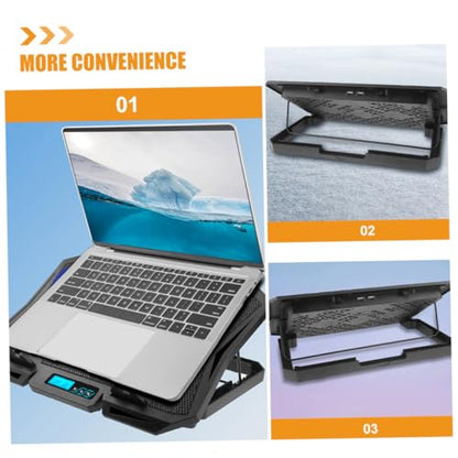 Uonlytech Laptop Cooling Pad 15.6 Inch Laptop Holder with Quiet Fan and Adjustable Speed Blue LED Light Cooling Stand for Desk Use