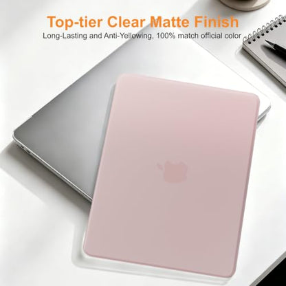 Matte Finish Case for MacBook Neo 13 inch 2026 Model A3404, Blush Clear | Exact Fit Scratches & Fingerprints Resistant, Ultra-Thin Matte Frosted Protective Hard Shell Mac Neo Case and Keyboard Cover - color: Blush Clear
