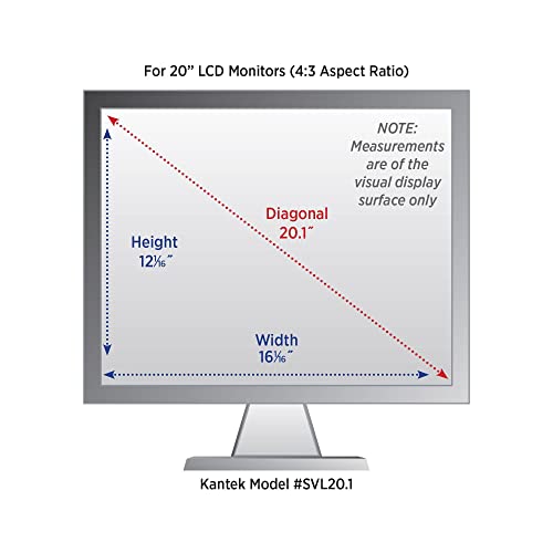 Kantek Secure-View Blackout Privacy Filter for 20-Inch Standard Monitors (Measured Diagonally - 4:3 Aspect Ratio), Anti-Glare, Anti-Blue Light (SVL20.1) - style: 20" Standard