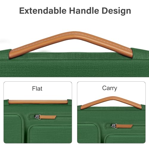 MOSISO 360 Protective Laptop Shoulder Bag, 15-16 inch Computer Bags | Compatible with MacBook Pro 16 inch, HP, Dell, Lenovo, Asus, Side Open Messenger Bag with 4 Zipper Pockets, Jungle Green - color: Jungle Green, size: 16 inch