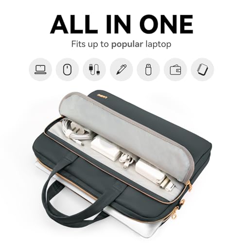 Laptop Case Bag Women Men Computer Sleeve Compatible with MacBook/Dell/HP/Acer/ASUS, Waterproof Shoulder Carrying Briefcase, Grey, 17-17.3 Inch - color: Heather Grey, size: 17.3 inch