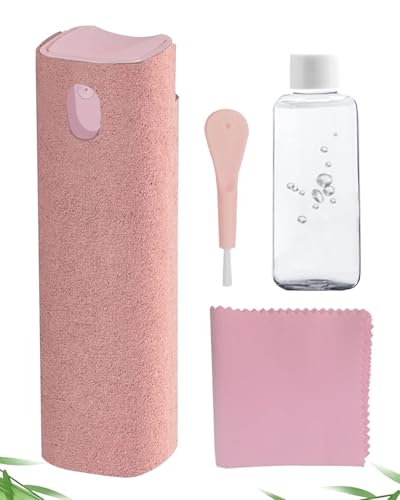 Screen Cleaner Spray and Wipe Car Accessories for Women Touch Screen Cleaner for iPhone iPad Computer Laptop Tablet MacBook Pink Car Accessories（Pink） - color: Pink
