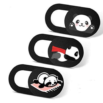 Webcam Cover Slide Ultra Thin Laptop Camera Privacy Protect, Panda | 3 Pcs Cute Panda, Ultra thin camera cover fit for Cell phone desktop tablet PC, front camera blocks webcam to protect privacy - color: Panda 3