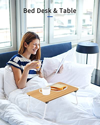 Ruxury Folding Lap Desk Laptop Stand Bed Desk Table Tray, Breakfast Serving Tray, Portable & Lightweight Mini Table for Sofa Couch Floor - Wood - color: Wood
