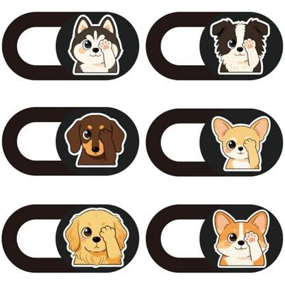 6Pcs 6 Styles Dog Camera Cover Slide Cute Laptop Accessories 0.04 Inch Ultra Thin Camera Laptop Cover Dog Computer Phone Privacy Blocker for Desktop Computer Notebook Mini PC Home Office - color: Dog-3