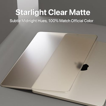 Macaset for MacBook Air 15 inch Case M5 M4 M3 M2 2026-2023 Mac Laptop Cover | Starlight Color Match, Matte Clear, Anti Fingerprint & Scratch, Close Seamlessly, Protective Hard Shell, Ultra Thin Snap Fit - color: Starlight Clear