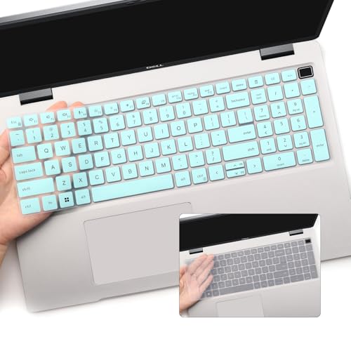 2 PCS Keyboard Cover Skin for 15.6 Inch Dell Latitude 3540 5520 5521 5540 5550, 15.6'' Dell Precision 3560 3561 3570 3571 3580 3581 3590 3591 Laptop Protective Keyboard Cover-HotBlue+Clear - color: HotBlue+Clear