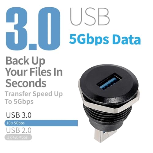 PENGLIN 2PCS USB 3.0 Connector, USB Male to Female Conversion Connector | 5Gbps High-speed Transfer,Bulkhead Pass-Through Design,Sturdy Zinc Alloy Shell,Universal USB Device Compatible - size: USB 3.0(2PCS)-Single port