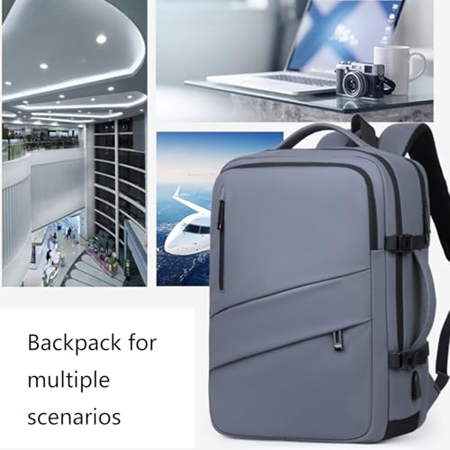 Business Travel Laptop Backpack Laptop Bag with USB Charging Port for Men Women Computer Bag for Laptop and Notebook - color: Black