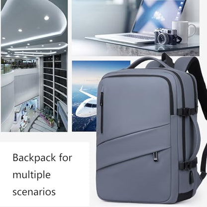 Business Travel Laptop Backpack Laptop Bag with USB Charging Port for Men Women Computer Bag for Laptop and Notebook - color: Black