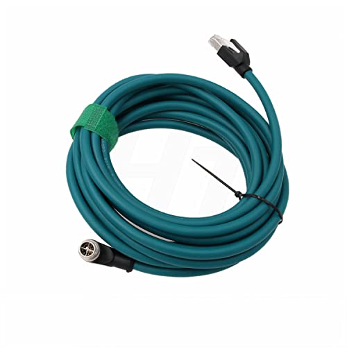 Right Angle M12 Ethernet 8 Pin X-Code RJ45 Cable for Datalogic Matrix 220 320 Reader IV3 Cognex IS8000 DM470 Vision Camera Sensor Reader 5M - size: 5m