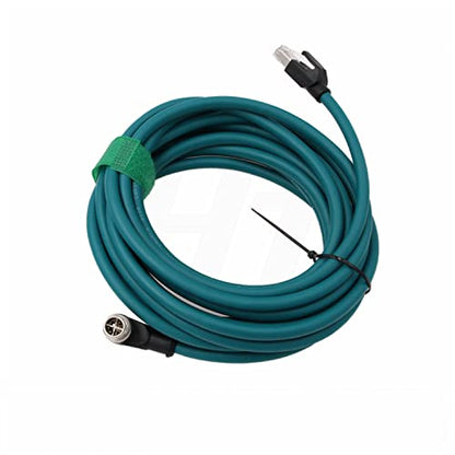 Right Angle M12 Ethernet 8 Pin X-Code RJ45 Cable for Datalogic Matrix 220 320 Reader IV3 Cognex IS8000 DM470 Vision Camera Sensor Reader 5M - size: 5m