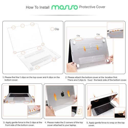 MOSISO Compatible with MacBook Pro 16 inch Case M5 M4 M3 M2 M1 2026-2021 | A3429 A3428 A3403 A3186 A2991 A2780 A2485, Protective Hard Shell Case&Keyboard Cover&Screen Film&Pouch, Crystal Clear - color: Crystal Clear