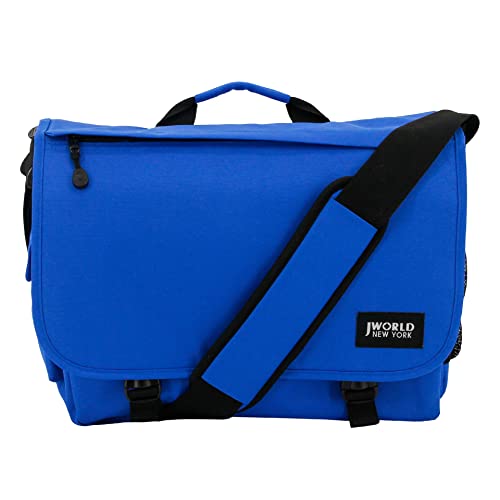 J World New York Thomas Laptop Messenger Bag for Women & Men. Kids Computer Bookbag - color: Cobalt Blue