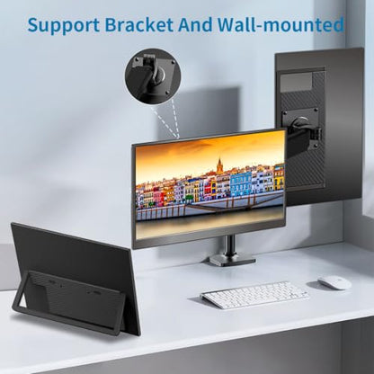 Portable Monitor Touchscreen 14",USB-C & FHD External Display 100% sRGB Anti-Glare Eye Care,Privacy Protection,Low-Power,VESA Mountable Travel Monitor for Laptop/Mac/Gaming/Office - size: 14“
