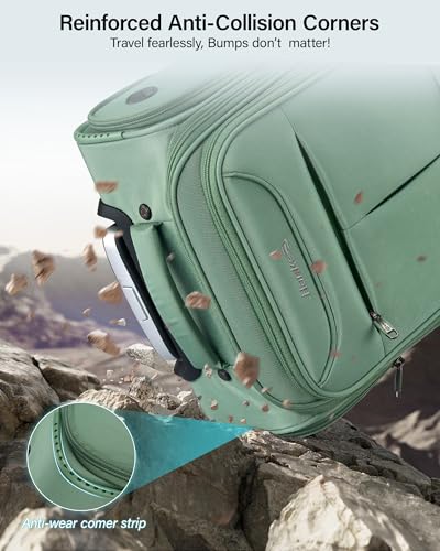 Hanke Underseat Carry On Luggage with Wheels, Lightweight Small Suitcase Airline Approved 16 Inch Softside Personal Item Travel Bag for Women Men, Compact Under Seat Luggage.(Forest Green) - color: Forest Green