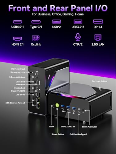 GMKtec K15 AI Mini PC Oculink Intel Ultra 5 125U 32GB DDR5 512GB SSD | Desktop Computer AI Boost, 3X M.2 2280 Storage Expansion, Dual NIC 2.5GbE, HDMI 2.1, USB4 - size: Intel Ultra 5 125U 32GB DDR5 + 512GB