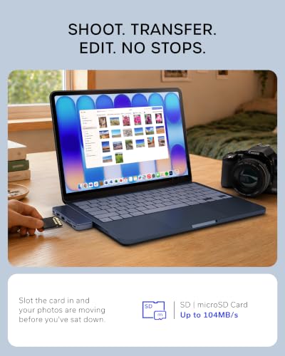 Satechi USB-C Snap Hub for MacBook Neo, 6-in-2 Flush Dual-Connector Hub with 4K/60Hz HDMI, 45W Pass-Through Charging, SD & microSD Card Readers, USB-A & USB-C 5Gbps Data, Indigo - color: Indigo