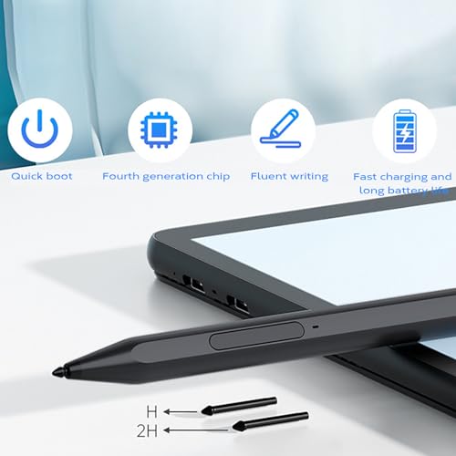 Styluses Pen Compatible for Go/Laptop/Book Featuring 1024Pressure Levels Replaceable Nibs Fast Charging Styluses - color: Black
