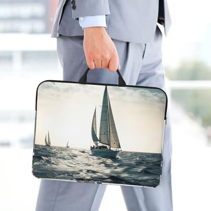 14 inch Laptop Sleeve with Handle Shockproof Laptop Bag Waterproof Computer Cover Bag Ocean Sailing Briefcase