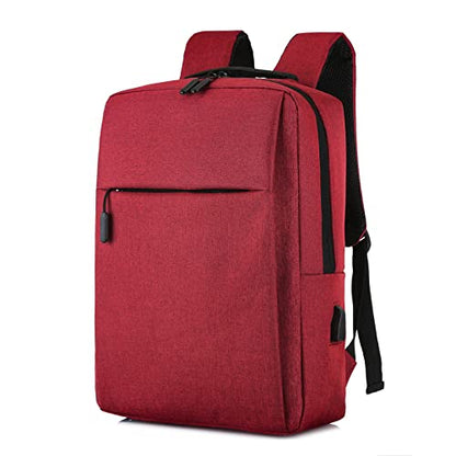 Elonglin Laptop Backpack 15.6" Travel Business Work Bag Water Resistant Daypack with USB Charging Port Red - color: Red